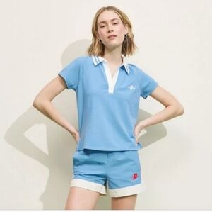 Prince Cropped Blue PoloTop